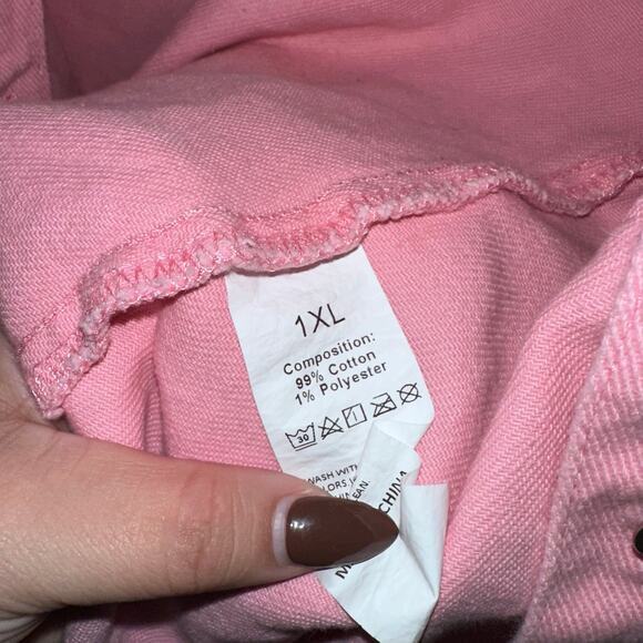 Oversized pink denim jacket sz 1xl - Picture 5 of 5
